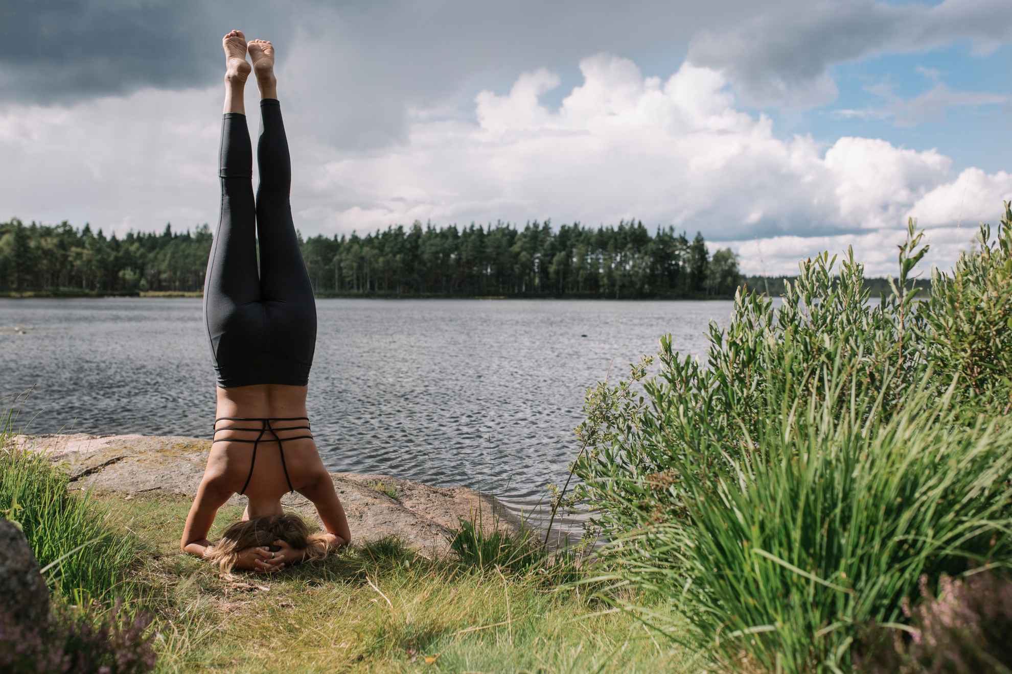 Yoga by the lake