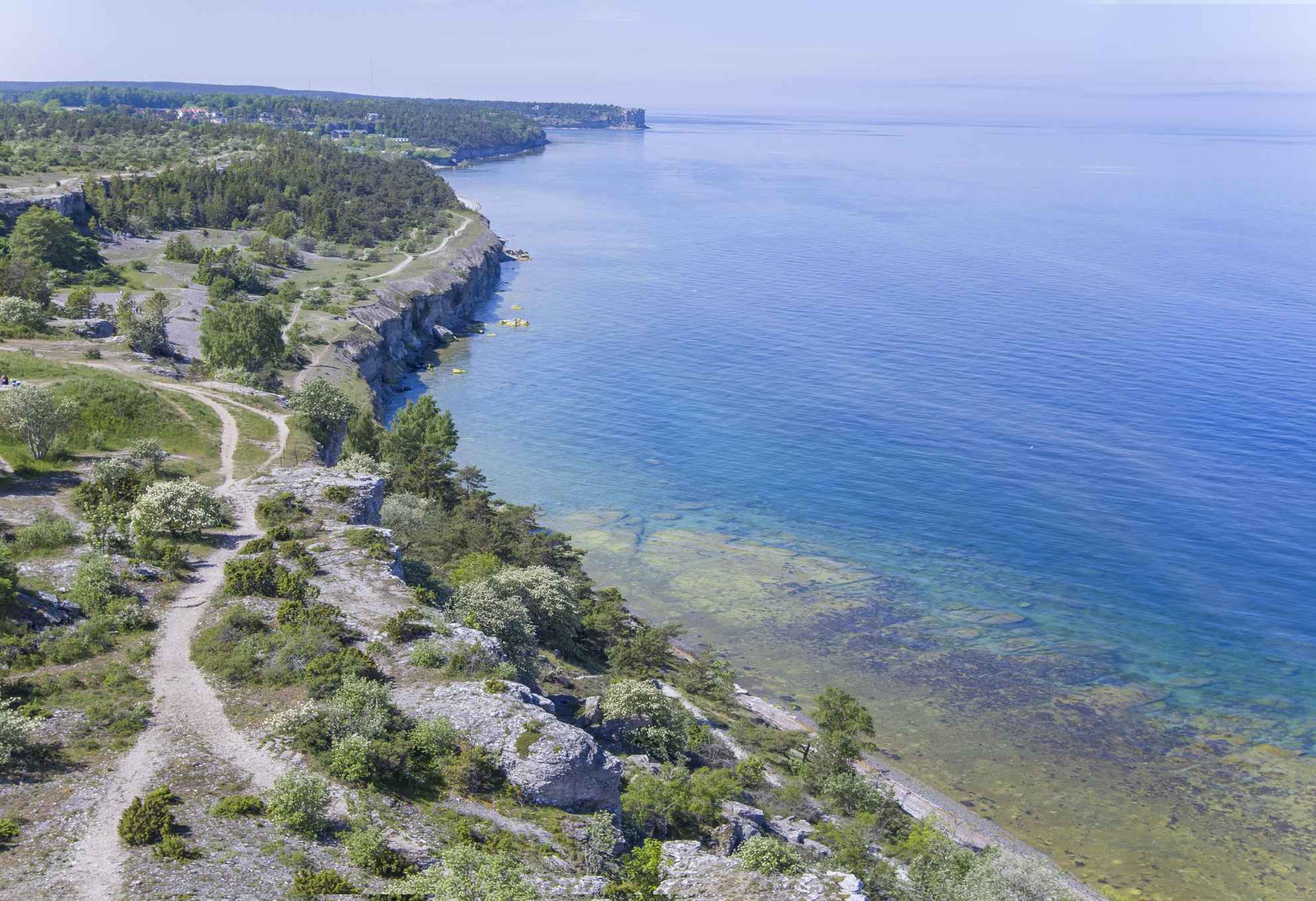 The coastline of Gotland during summer.