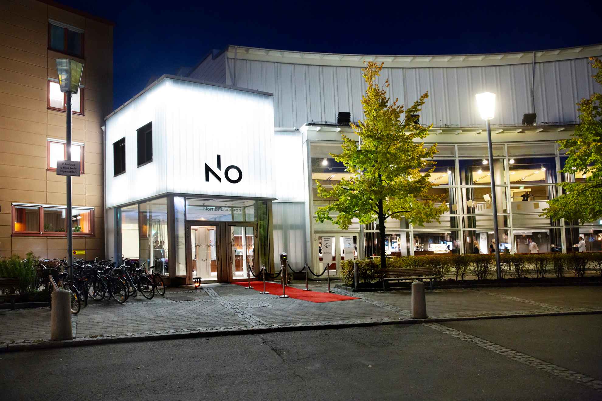 The exterior of the Norrlandsoperan in Umeå.