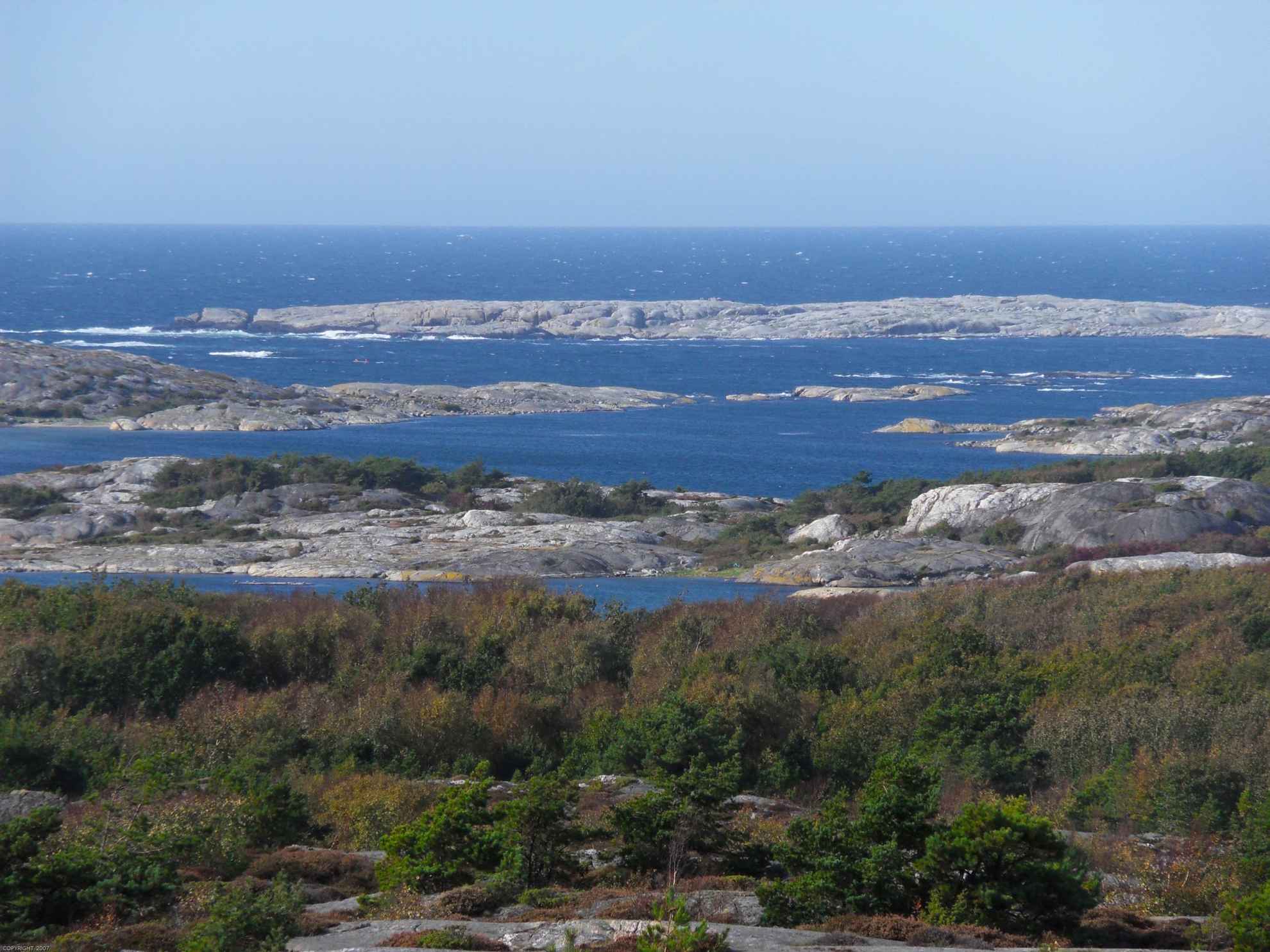 A few rocky islets of the Kosterhavet National Park lead out into the open ocean.