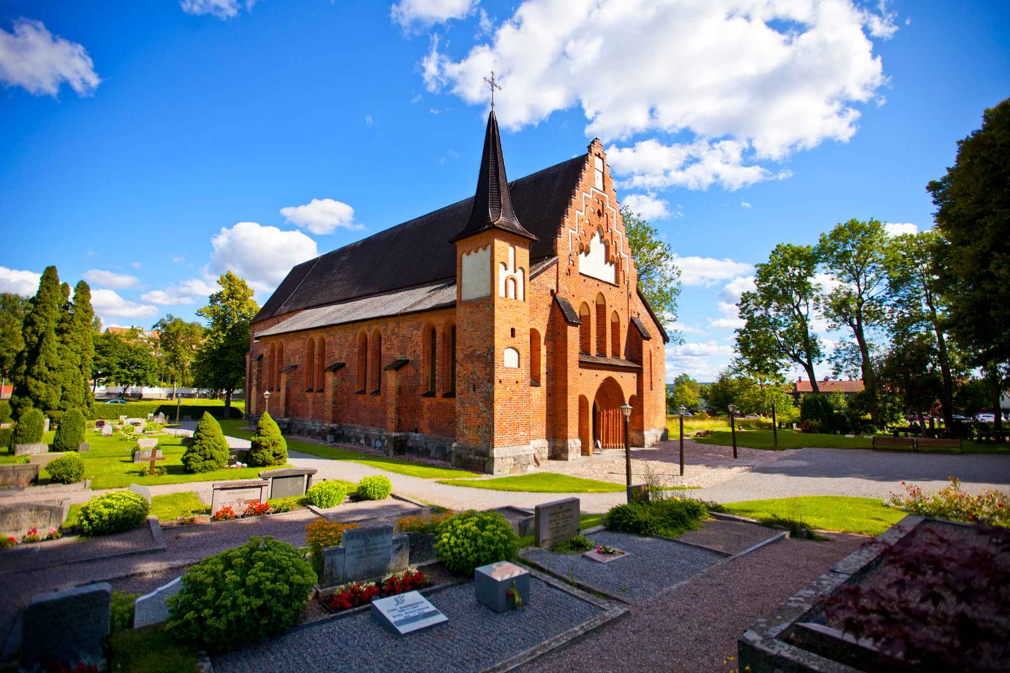 St. Mary's Church in Sigtuna on a sunny day.