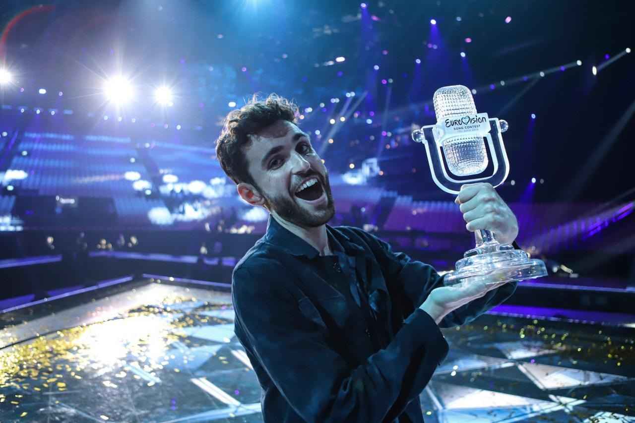 Artist Duncan Laurence on stage after winning Eurovision Song Contest