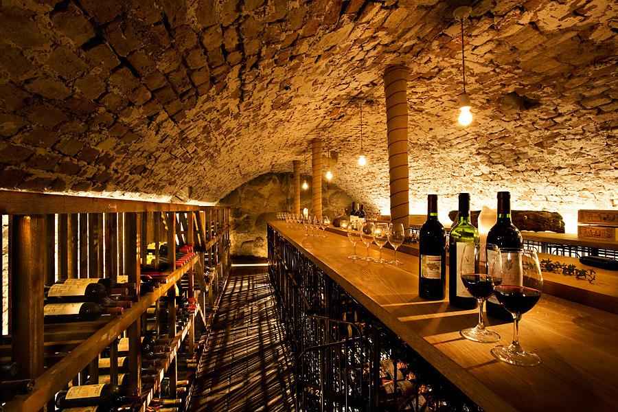 The wine cellar at Ulfsunda Castle