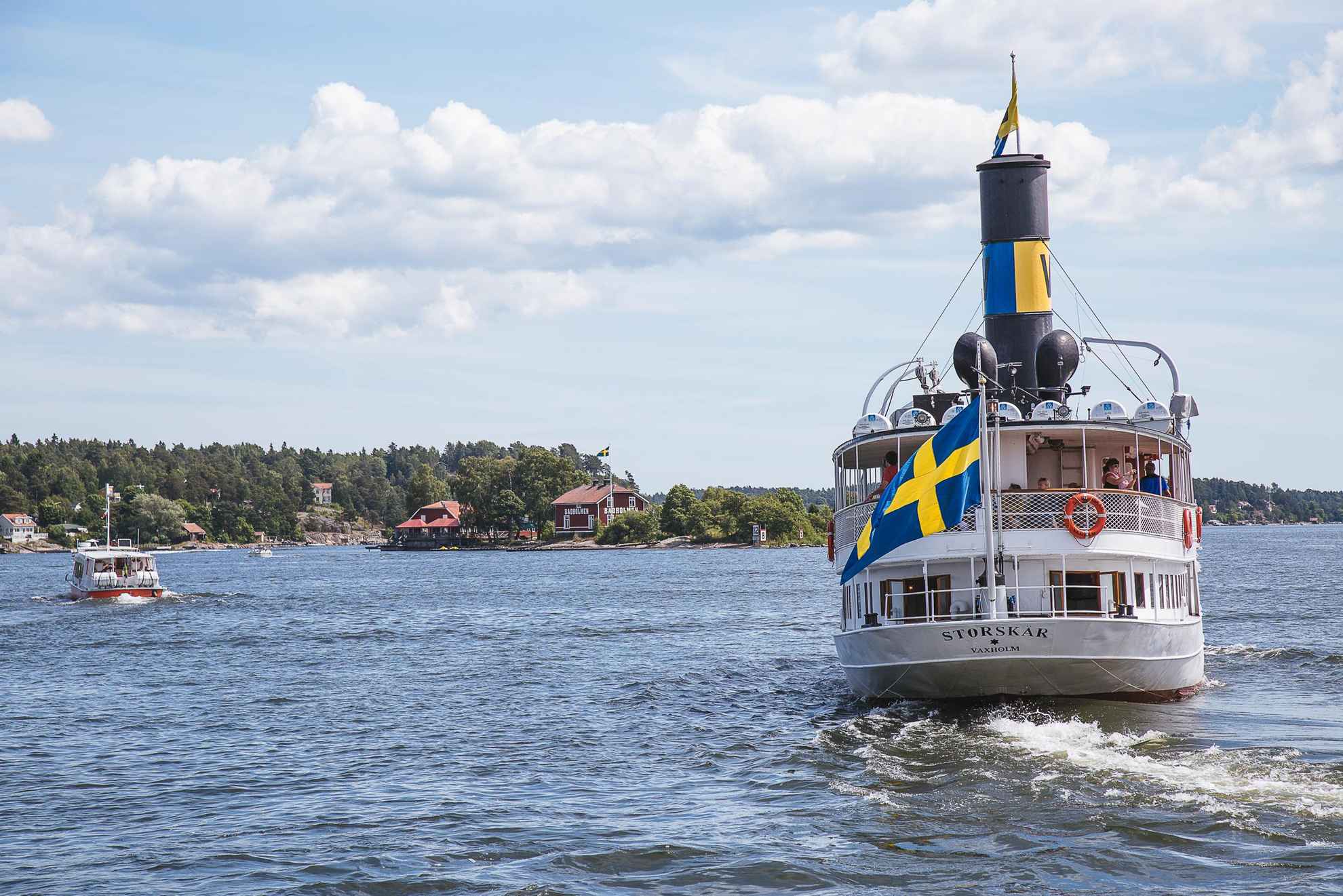 Steamboat in the archipelago of Stockholm