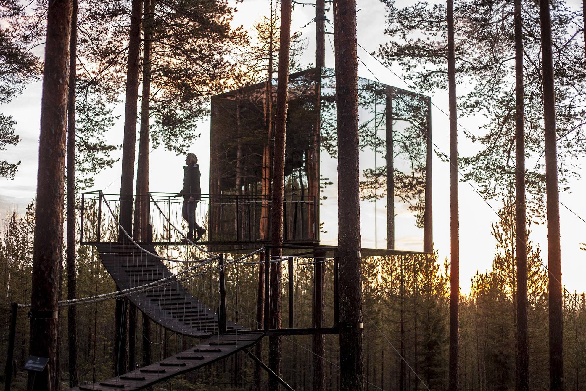 The Mirrorcube at the Treehotel in Harads, Swedish Lapland
