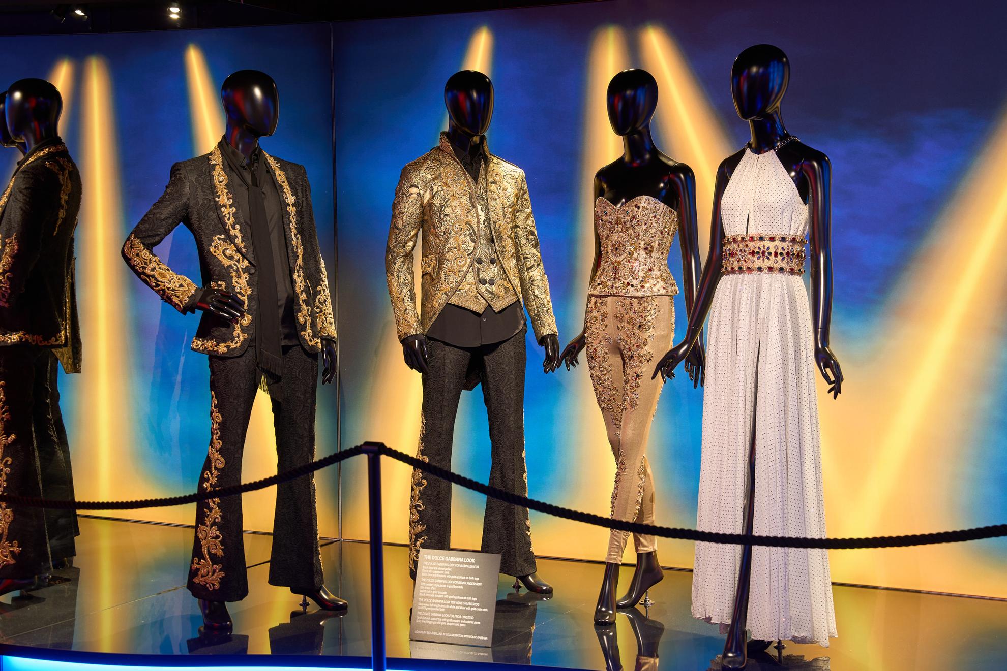 Mannequins with ABBA costumes.