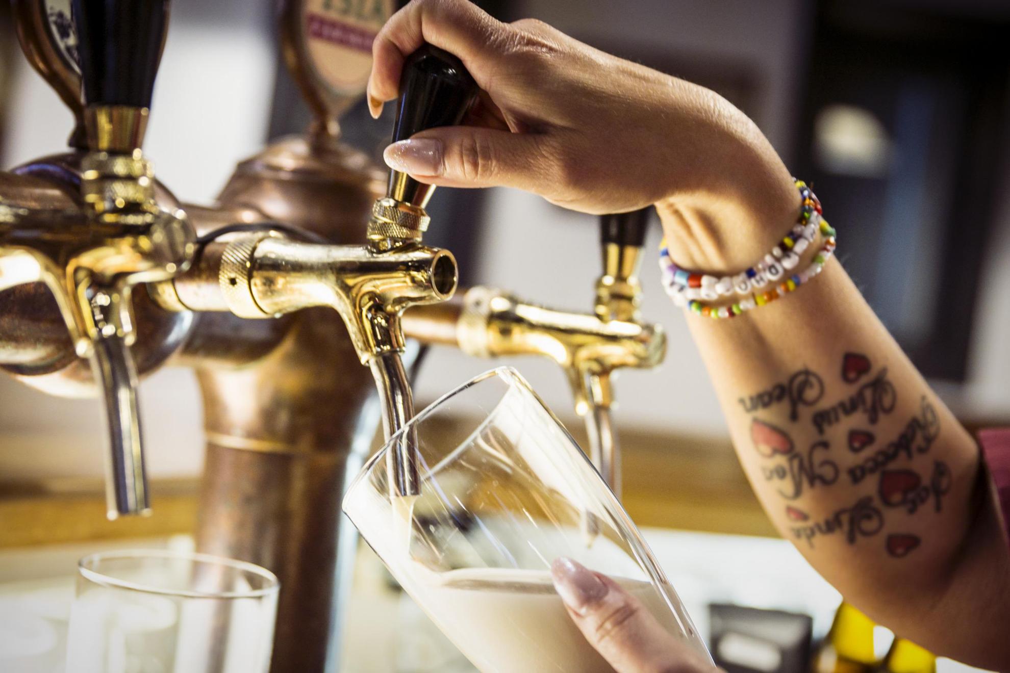 Beer tap at a bar in Skåne