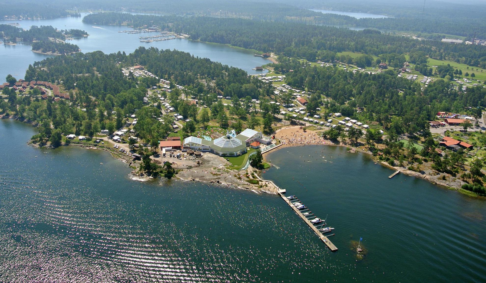 Aerial view of Västervik Resort Lysningsbadet, Småland