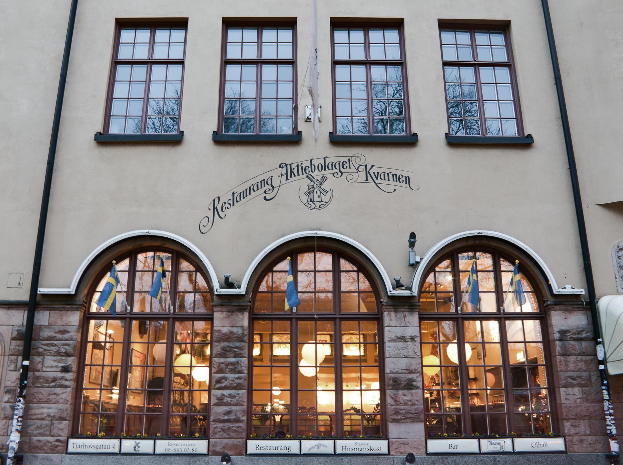 The exterior of the restaurant Kvarnen in Stockholm.