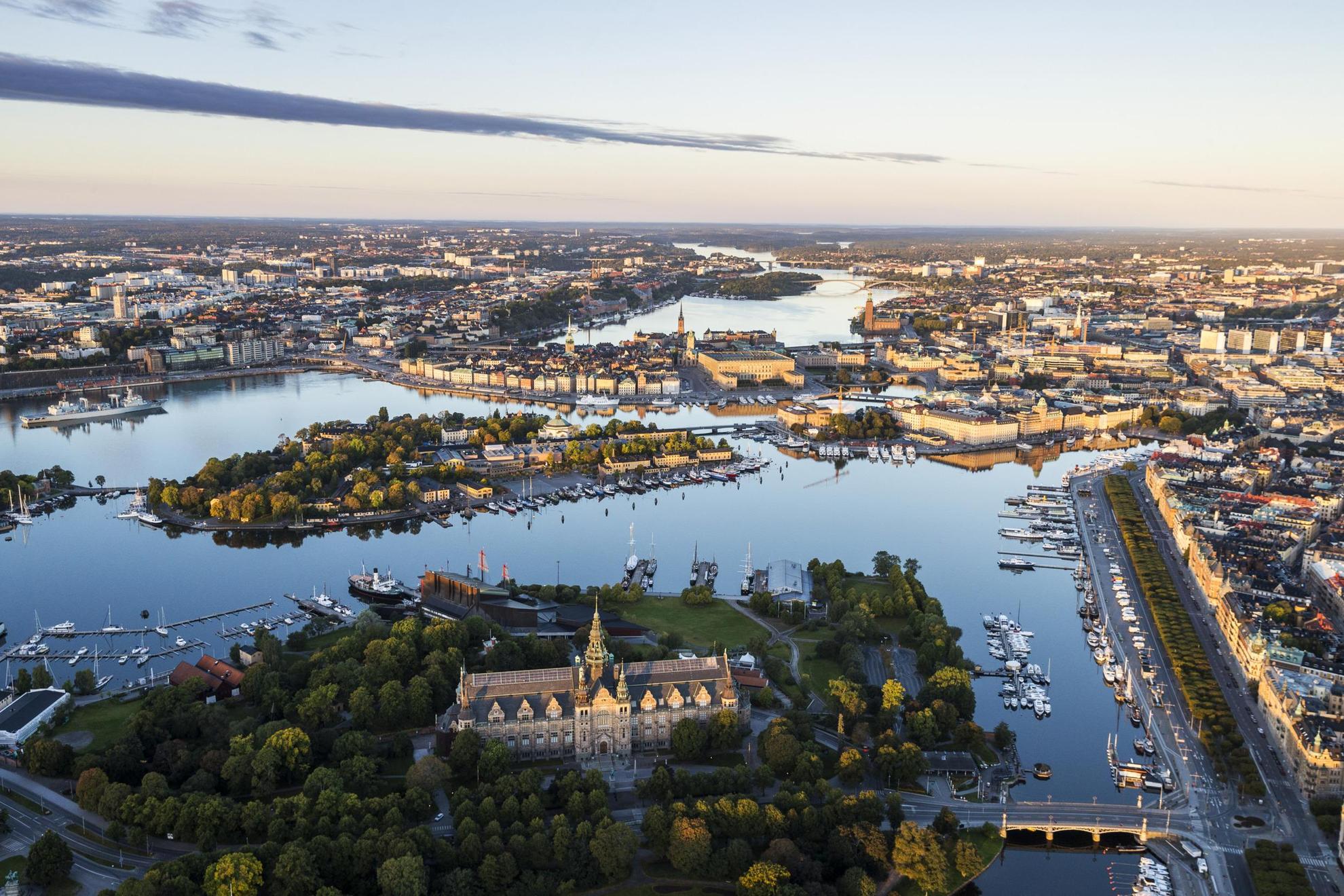 Aerial view over Stockholm